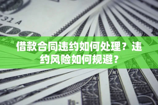 北京借款合同违约如何处理？违约风险如何规避？
